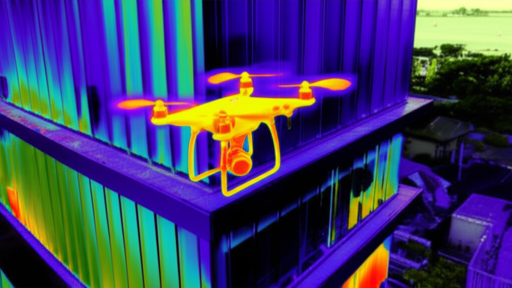 Drone performing thermal inspection of solar array